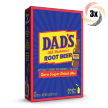 3x Packs Dad&#39;s Old Fashioned Root Beer Drink Mix Singles | 6 Sticks Each | .53oz - £9.00 GBP