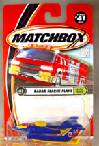 2001 Matchbox #41/75 Rescue Squad Radar Search Plane Dark Blue / Yellow - £6.35 GBP