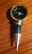 Rare Brass Compass Wine Bottle Stopper Moving Hand Ship Free - £10.24 GBP