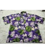 Pacific Legend Hawaiian Shirt Mens 3XL Purple Floral Button Up Cotton US... - £14.09 GBP