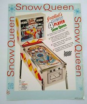 Snow Queen Pinball FLYER Original 1970 Paper Artwork Game Sheet Winter Sports - £35.74 GBP