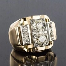 2.50Ct Round Lab Created Diamond 14K Yellow Gold Plated Men&#39;s Wedding Pinky Ring - £159.49 GBP