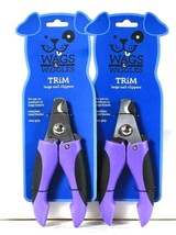 2 Count Wags & Wiggles Trim Stainless Steel Blades Easy Grip Large Nail Clippers