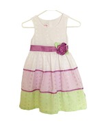Jessica Ann Pastel Eyelet Gingham  3 Tier Sleeveless Dress Girls Size 6 - $26.18