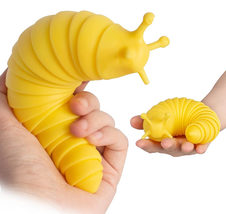 anti-release flexible snail finger fidget slug toy-yellow - £11.86 GBP