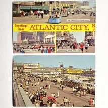 Greetings From Atlantic City New Jersey Lot Of 2 Chrome Postcards Unposted - £8.03 GBP