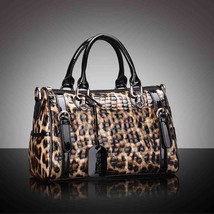 Retro Leopard Print Women Bagf Genuine Leather Luxury Shoulder Handbags ... - $142.50