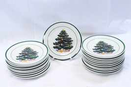 Totally Today Holly Tree Xmas Salad Dessert Plates 7.125&quot; Lot of 19 - £46.88 GBP
