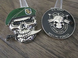 Lot of 2 US Army 5th SFG Special Forces Group Skull &amp; SFG Group Challenge Coins - £30.81 GBP
