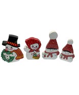 Snowman wooden figures set of 4 Family 9 in 7 in 2 x 8 in Christmas Cut ... - £12.53 GBP