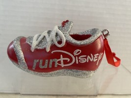 RARE 2016 Run Disney RED Half Marathon Shoe Christmas Ornament Glitter HTF - $45.00
