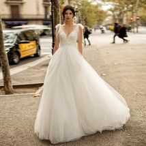 Beautiful Dress Wedding Dresses Women Sexy V-Neck Boho Bridal Gowns Lace... - £279.91 GBP