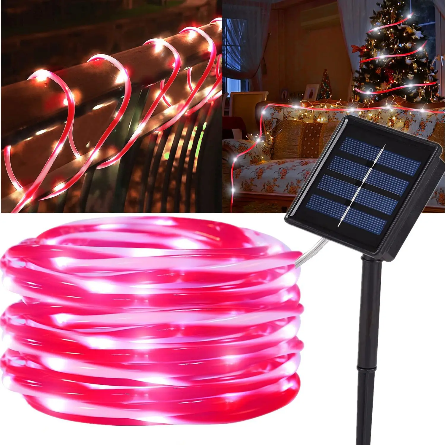 2022 Newest Solar String Lights Candy Color LED  Light Outdoor Waterproof Garden - £82.30 GBP