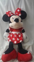 Disney Baby 40” Jumbo Minnie Mouse Red Dress Plush Toy Crinkle Bow BIG  - £23.35 GBP