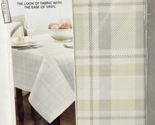 Venice Plaid Laminated Fabric Tablecloth Ease Of Vinyl Wipes Clean 60x10... - £26.27 GBP