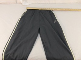 Children Youth Unisex Adidas Gray 3 White Stripes Workout Track Run Pants 30869 - $16.40