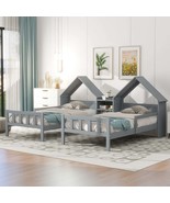 Grey Twin Platform Bed w/ House Headboard &amp; Nightstand - $8,527.28 MXN