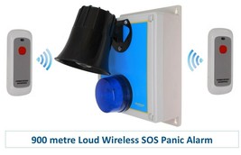Long Range 900 Metre Loud 118 Decibel Wireless &#39;S&#39; Range Panic &amp; Lockdown Alarm - £379.21 GBP
