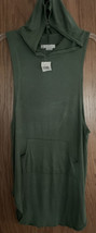Summer  Sleeveless Army Green  dress with front long pocket size large - $339.67 MXN