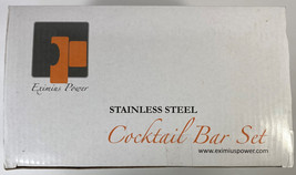 7 Piece Cocktail Bar Set, Stainless Steel, New - Opened Box. - £18.48 GBP