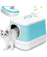 Cat Litter Box With Lid Extra Large Covered Silicone Handle Small Animal... - $74.10