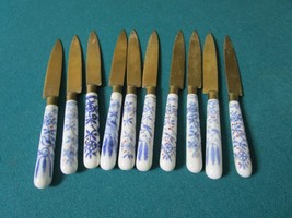 Compatible with Antique 10 Fruit Knives Blue Compatible with White China... - £82.16 GBP