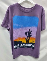 Women's Medium See America Joshua Tree  Graphic Boyfriend T-Shirt Grape Purple  image 2