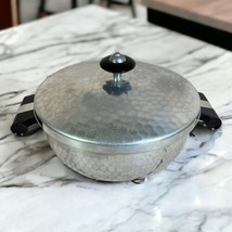 Puralum Italy Hammered Aluminum 2 qt Pot Server Vented 8” with Lid Dual Handle - £11.11 GBP