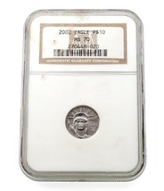 2002 1/10 Oz. Platino Águila Graduado Por NGC Como MS-70! Clave Fecha - $492.21