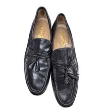 Vintage Mens Bally Tassel Loafers Black Leather Sz 11N Talbot Made in Italy - $97.96