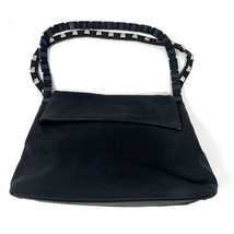 VTG Salvatore Ferragamo Vara Chain Shoulder Bag Black Canvas Fold Top AU... - $79.15
