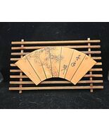 Handpainted Wood Vintage Chinese Fan Art Wall Trivet Asian Oriental Japa... - $524.50 MXN Handpainted Wood Vintage Chinese Fan Art Wall Trivet Asian Oriental Japa... - $524.50 MXN