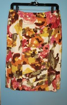Sunny Leigh Womens Size 10 Fall Multicolor Floral Print Pencil Ruched Skirt - £11.67 GBP