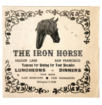 1957 The Iron Horse Restaurant Advertisement San Francisco California DW... - $35.02 CAD