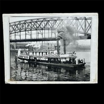 Vintage Sir Iron City Pittsburgh Tug Boat Smithfield Bridge Scene Large Format - £620.22 GBP