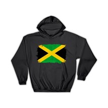 Jamaica : Gift Hoodie Distressed Flag Vintage Jamaican Expat Country - £28.77 GBP