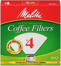Coffee Maker Filters White #4 Cone Style 8 10 12cUp Coffee Maker Melitta 624107 - £14.48 GBP