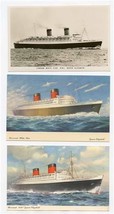 3 Cunard White Star &amp; Cunard RMS Queen Elizabeth Postcards One is RPPC  - £16.28 GBP