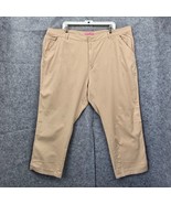 Woman Within Capri Pants Woman Plus 28W Beige Lightweight Natural Fit Br... - $18.32