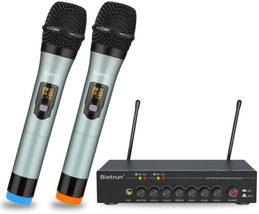Wireless Karaoke Microphone System, 160 Ft Range, Metal Dual Dynamic Handheld Mi - £79.08 GBP