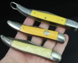 vintage pocket knife lot x3 yellow pearl TEXAS TOOTHPICK Sabre Imperial ... - $42.99