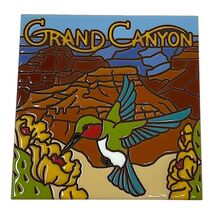 Hummingbird at the Grand Canyon 6X6 Hand Glazed Southwest Decorative Til... - $35.98