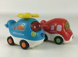 VTech Go! Go! Smart Wheels Vehicles 2pc Lot Helicopter Airplane Lights Sounds  - £14.75 GBP