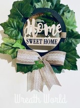 Home Sweet Home Wreath New Handmade Home Decor Green - £30.86 GBP