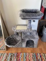 Cat Tree for Small Indoor Cats, Plush Cat Tower 40.6&quot;L x 11.8&quot;W x 31.5&quot;H - $58.56 CAD