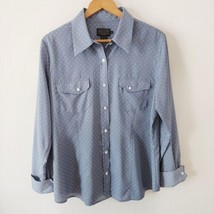 Pendleton Womens Size 14 Blue Polka Dot Button Down Long Sleeve Top Pock... - $19.99
