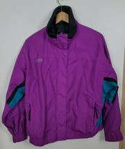 Vintage Columbia XL Women&#39;s Purple Turquoise Bugaboo Ski Jacket Coat 80s... - $29.02