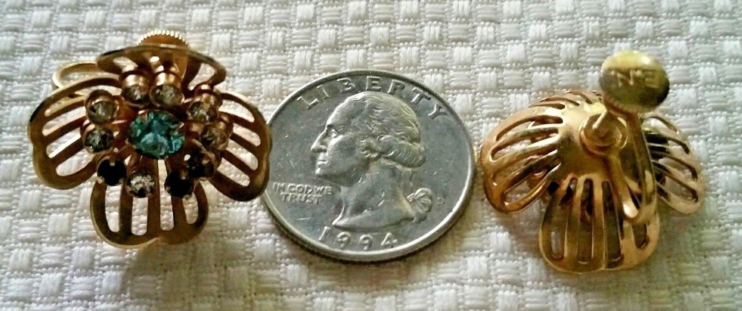Vintage Mid Century Signed Bugbee and Niles B.N. Gold Tone Screw Back Earrings Item image 5