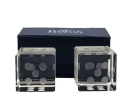 Badash Crystal Pair of Dice Paperweights 1.5&quot; w/etched Frosted Dots Orig... - £15.12 GBP