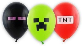 MINECRAFT Pack of 6 Balloons Party Balloon Creeper - £11.70 GBP